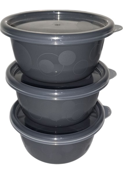 Tick Tock Hava Sızdırmaz Saklama Kabı 3'lü Set 3X250 ml Antrasit