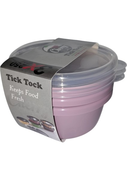 Tick Tock Hava Sızdırmaz Saklama Kabı 3'lü Set 3X250 ml Pudra