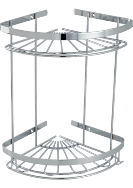 Zirve 304 İkili 19X19cm Sabunluk Şampuanlık ve Köşe Süngerlik
