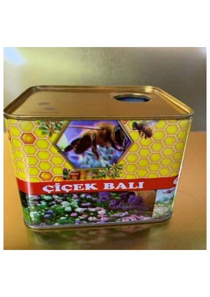 Süzme Bal Tenekesi (Desenli) - 3 kg