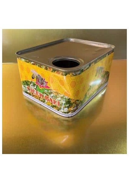 Süzme Bal Tenekesi (Desenli) - 3 kg