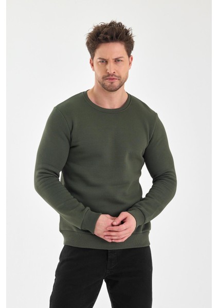 Erkek Şardonlu Sıfır Yaka Sweat