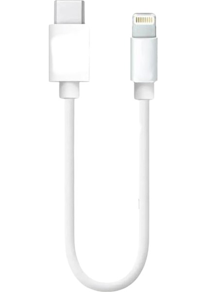 Çok Kısa Hızlı Şarj Veri,data Beyaz Şarj Kablosu Usb-C Lightning 20CM Beyaz (12W Hızlı Şarj Desteği)