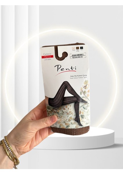 Penti Colosio Melisa 210 Den Soğan Kabuğu Renginde Kalın File Külotlu Çorap fırsatları