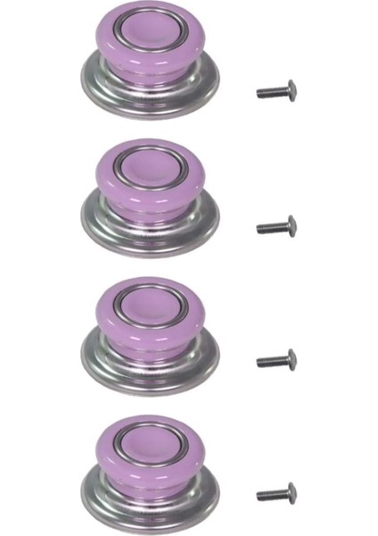 4 Adet Lila Tüm Tencere Tava Kapaklarına Uygun Bagalit Tepe Cam Tencere Kapağı Kulpu