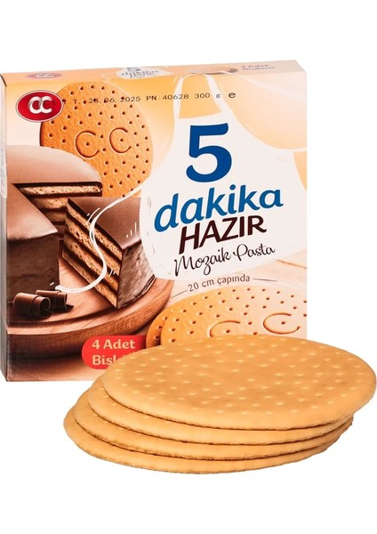 5 Dakika Hazır Mozaik Pasta 20 cm Çapında Pasta Tabanı Bisküvisi