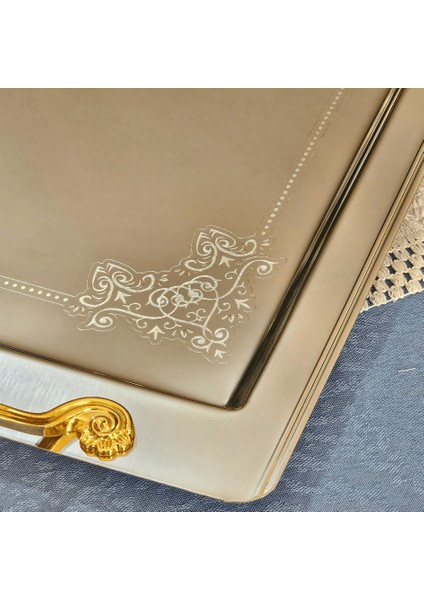Sultan Gold Kulp Tekli 1mm Paslanmaz Tepsi 18/11