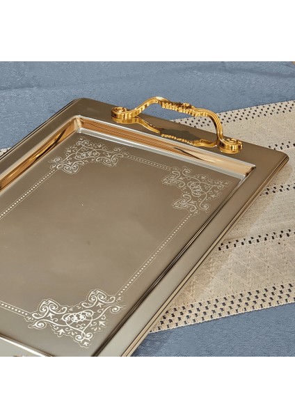 Sultan Gold Kulp Tekli 1mm Paslanmaz Tepsi 18/11