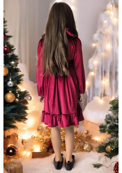 Kız Çocuk Kadife Doğum Günü Noel Yeni Yıl Yılbaşı, Parti, Düğün Elbise