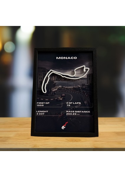 Monaco - Pist Bilgileri / 3D Masaüstü Tablo
