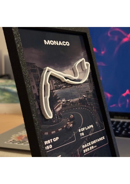 Monaco - Pist Bilgileri / 3D Masaüstü Tablo