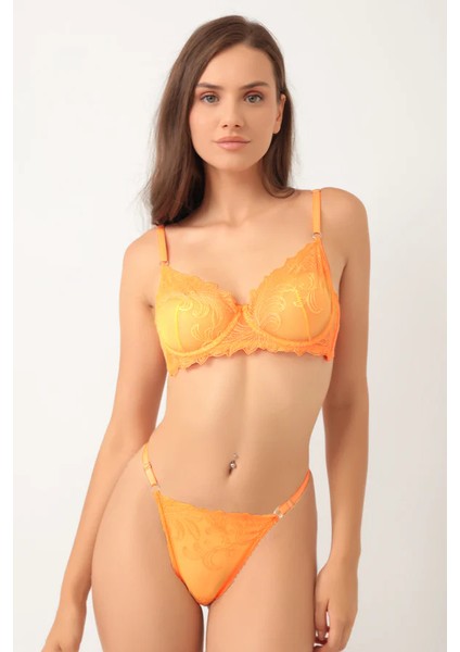 Neon Turuncu Bralet Sütyen Takım