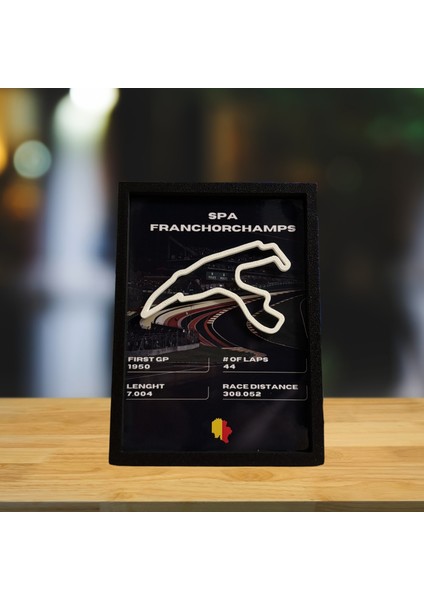 Spa Franchorchamps - Pist Bilgileri / 3D Masaüstü Tablo
