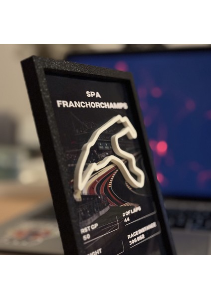Spa Franchorchamps - Pist Bilgileri / 3D Masaüstü Tablo