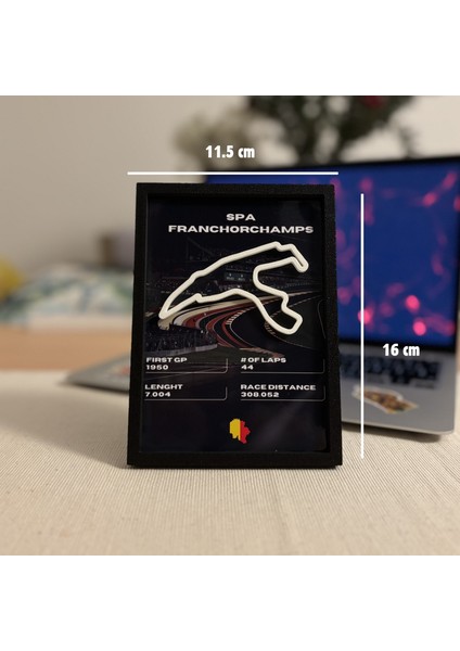 Spa Franchorchamps - Pist Bilgileri / 3D Masaüstü Tablo