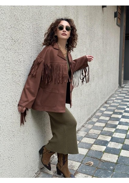 Püskül Detaylı Nubuk Kovboy Ceket fiyatları