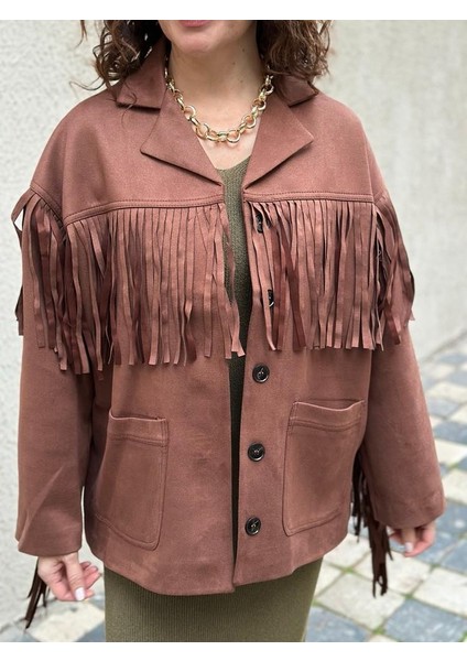 Püskül Detaylı Nubuk Kovboy Ceket fırsatları