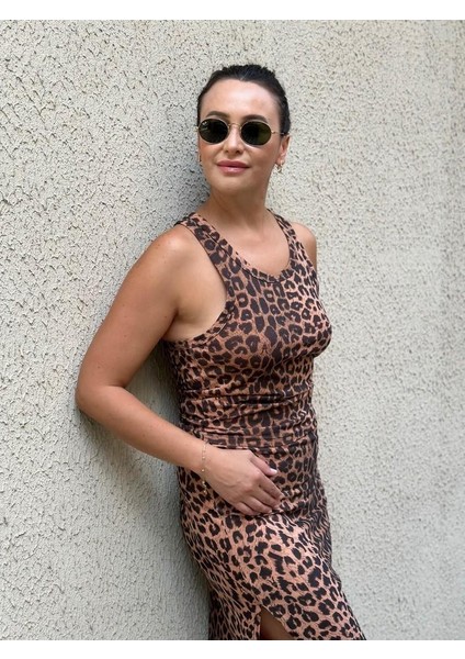 LEOPAR DESEN HALTER ATLET