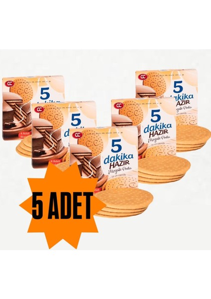 5 Adet 5 Dakika Hazır Mozaik Pasta 20 cm Çapında Pasta Tabanı Bisküvisi