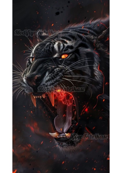 Araç Kapı Direği Kaplama Folyosu Uv Baskılı 2'li Set 22X49 cm - Kaplan Desenli