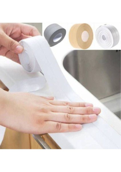 2 Li Mutfak Pencere Banyo Küvet Lavabo Su Sızdırmaz Bant Beyaz Su Geçirmez Kenar Bandı 3.2 Metre modelleri