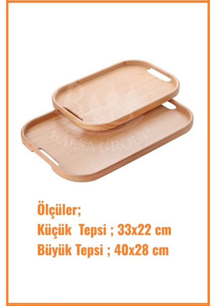 Ikili Bambu Tepsi, Çay Kahve Sunum Tepsisi