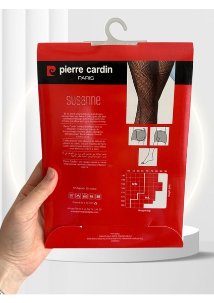 Pierre Cardin Paris Susanne Beyaz Desenli Fileli Şık Modern Külotlu Çorap indirimleri