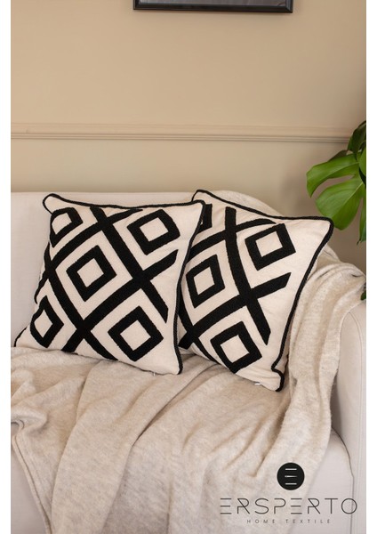 Dekoratif Tek'li Keten Kırlent Kılıfı Yastık Kılıfı 43 x 43 cm 1 Adet
