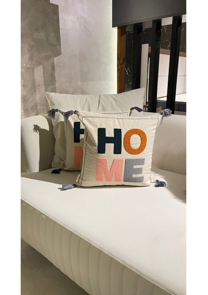 Home Serisi Punch Panç Nakışlı Kırlent Kılıfı 1 Adet 43 x 43 cm