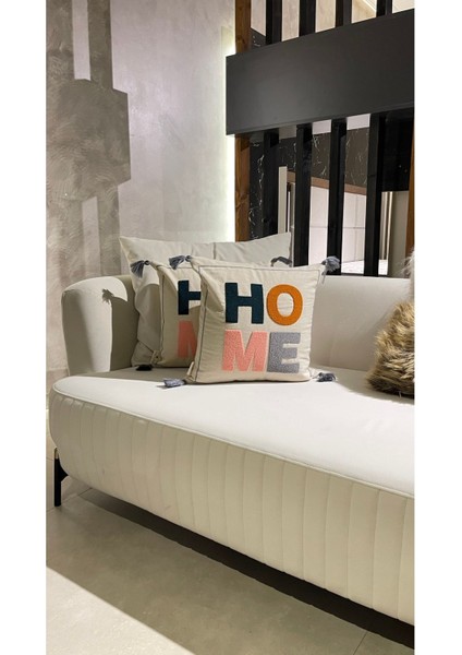 Home Serisi Punch Panç Nakışlı Kırlent Kılıfı 1 Adet 43 x 43 cm