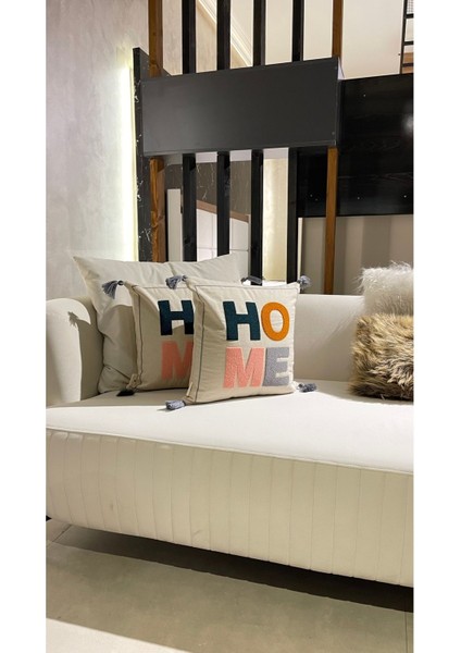 Home Serisi Punch Panç Nakışlı Kırlent Kılıfı 1 Adet 43 x 43 cm