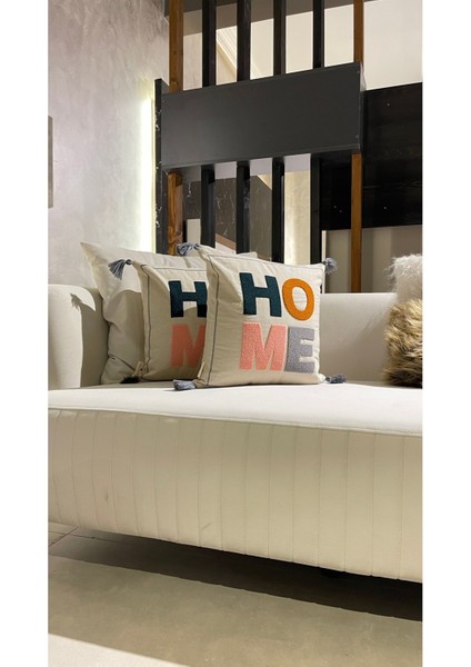 Home Serisi Punch Panç Nakışlı Kırlent Kılıfı 1 Adet 43 x 43 cm