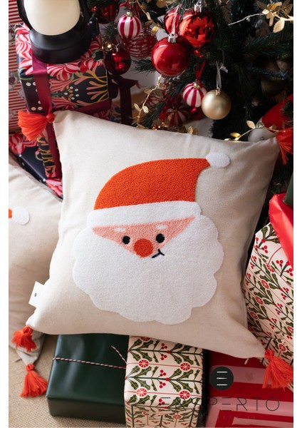 Yılbaşı Kış Serisi Punch Panç Nakışlı Kırlent Kılıfı 1 Adet 43X43CM