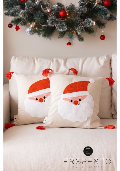 Yılbaşı Kış Serisi Punch Panç Nakışlı Kırlent Kılıfı 1 Adet 43X43CM fırsatları