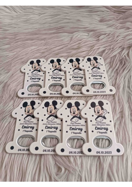 10 Adet Siyah Mickey Mouse Konsept 1 Rakam Açacak Doğum Günü Magnet modelleri