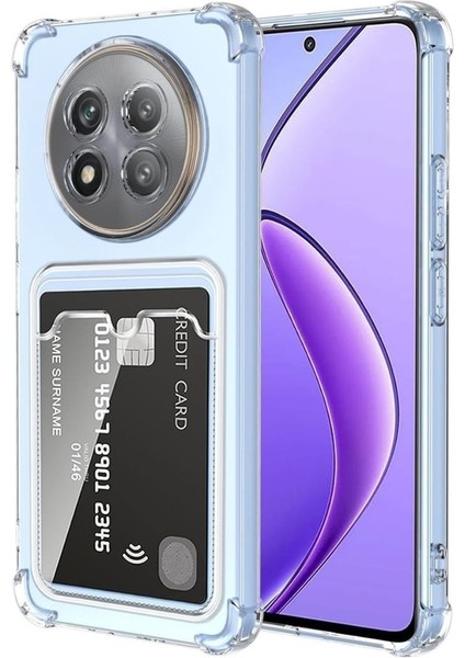 Redmi Note 14 Pro Plus 5G Kılıf Darbe Emici Köşe Korumalı Kartlıklı Cüzdanlı Silikon Kapak - Şeffaf