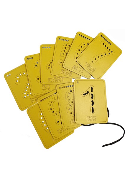 Montessori Ahşap Rakam Öğrenme Seti Ip Geçirme modelleri