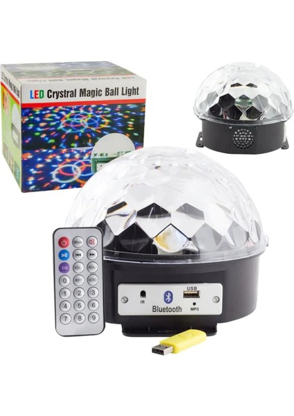 Disko Topu Bluetooth Kumandalı LED Kristal (4881)