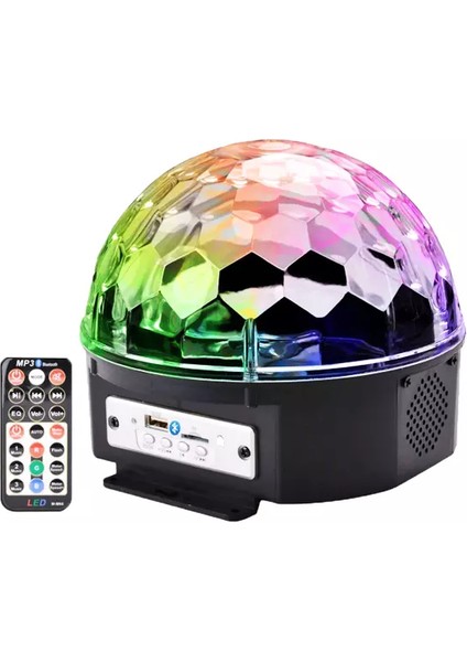 Disko Topu Bluetooth Kumandalı LED Kristal (4881)