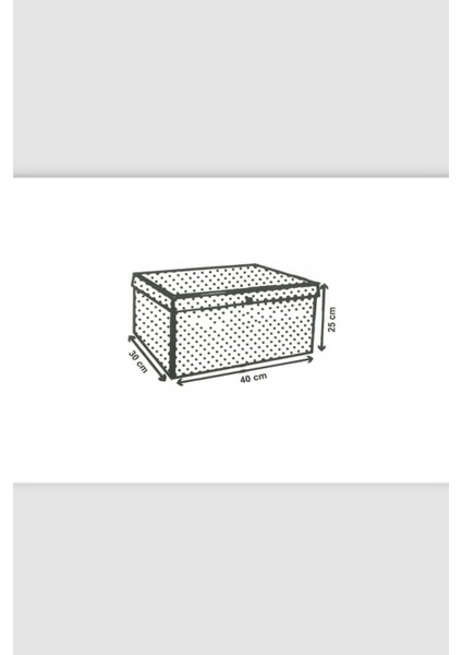 Mini Çok Amaçlı Saklama Kutusu,kutu Hurç,kutu,organizer,oyuncak Kutusu Gri Puantiye Desen 30 x 40 x 25