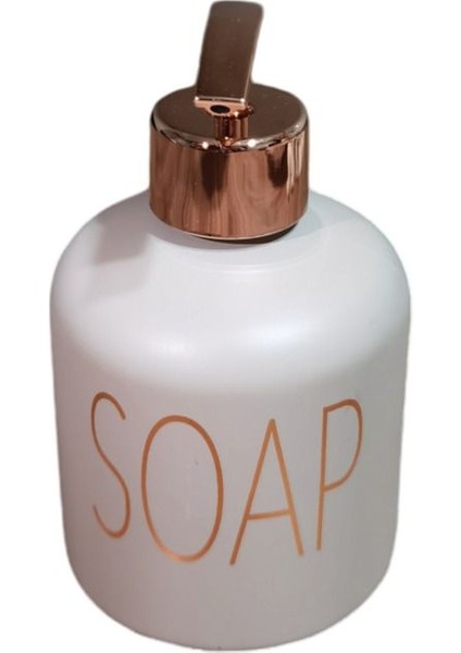 Bronz Kapaklı Soap Yazılı Sabunluk Banyo Mutfak Cam Sabunluk