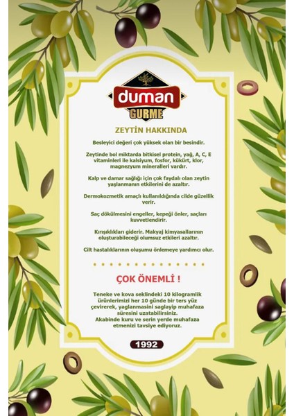 Gemlik Yağlı Sele Siyah Zeytin L Boy (230-260) Klb 10 KG