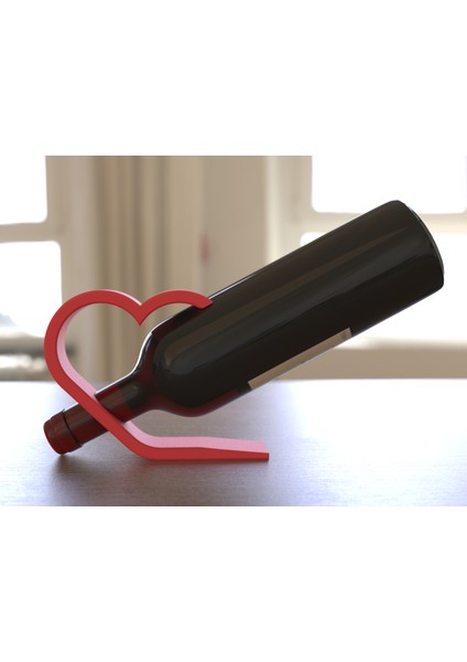 Just3dprintings Kalp Şeklinde Şarap Şişesi Tutacağı