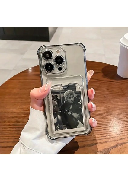 Iphone 11 Şeffaf Cüzdanlı Kılıf Arkası Kartlık Bölmeli Cüzdanlı Kartvizitli Yumuşak Silikon