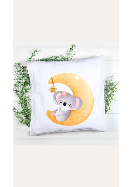 Koala Baskılı Bebek Yastık Kılıfı Dtfbaskı Yastık Kılıfı