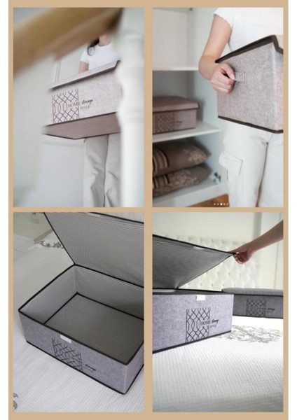 Tekno Trust Keçe Kapaklı Mega Plus Hurç Kutu Çok Amaçlı Düzenleyici Organizer Sandık Mega Boy 57 x 41 x 31 cm modelleri