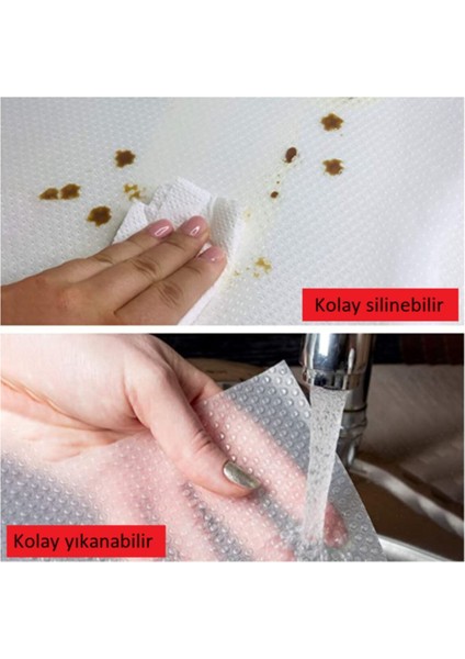 Şeffaf Kaydırmaz Raf Örtüsü 45CM x 100 cm 3 Adet