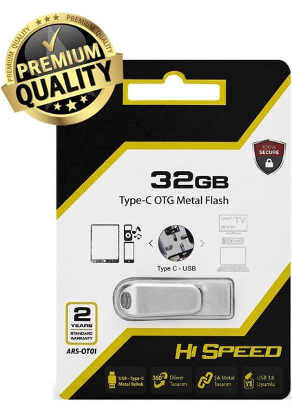Usb-A ve Type-C Otg USB Bellek Çiftgirişli Flash Bellek Telefon Girişli Bellek 32GB