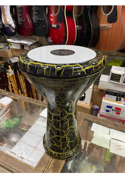 Profesyonel Döküm Darbuka Sarı Siyah Mısır Darbuka