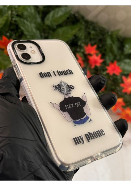 Iphone 11 Uyumlu Dont Touch My Phone Baskılı Silikon Telefon Kılıfı fiyatları
